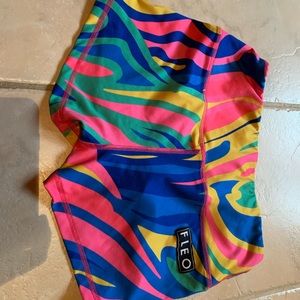 Fleo power high rise multi-colored shorts